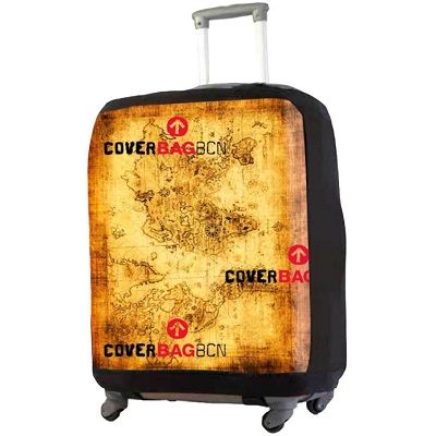 Funda para maletas con ruedas, mapa antiguo, BCN
