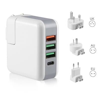 Adaptador internacional tipo C ACEHE con 4 puertos USB