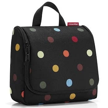 Bolsa de aseo Reisenthel, negra con lunares