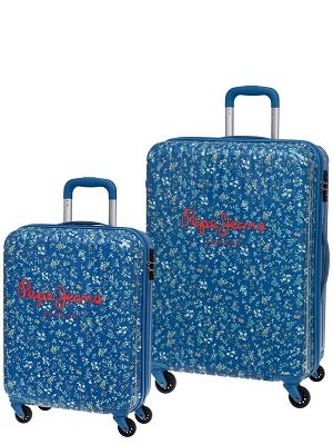 Pepe Jeans Set de Maletas 55/67 cm, 4 ruedas, Flores